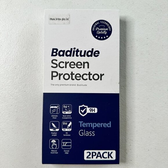 NEW Baditude Screen Protector IPhone 14 Max Set of 2 - Picture 1 of 3